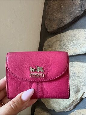 Coach Madison Pink Crossgrain Leather Wallet
